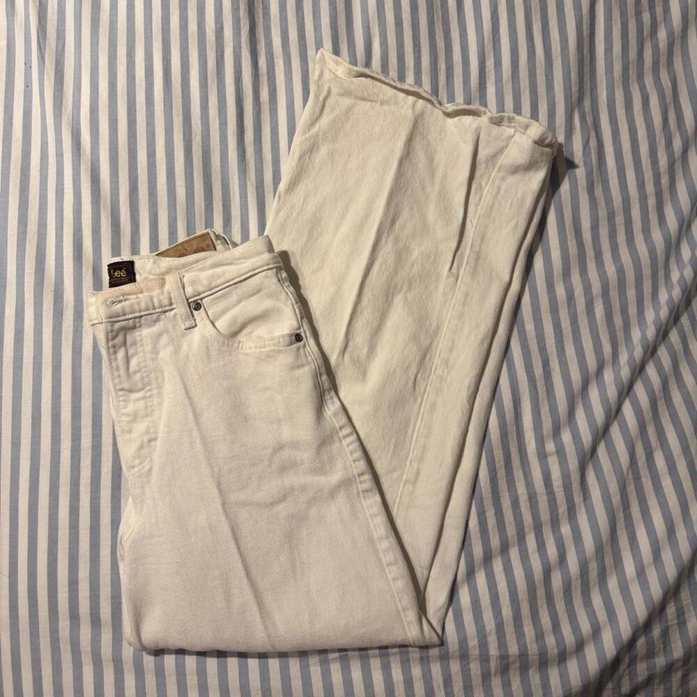 Lee white wide leg jeans